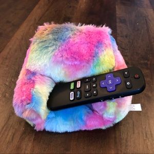 Claire's Rainbow Plush Faux Fur Phone Chair